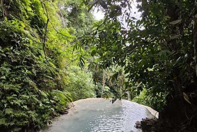 Multi-tiered watefall in Samboan Cebu - highlight of Oslob Whale Shark & Aguinid Falls Day Tour.