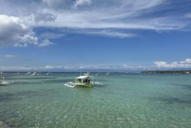 Bout in a wide sea in Moalboal, Cebu - highlights of Oslob Whale Shark & Moalboal Sardine Tour.