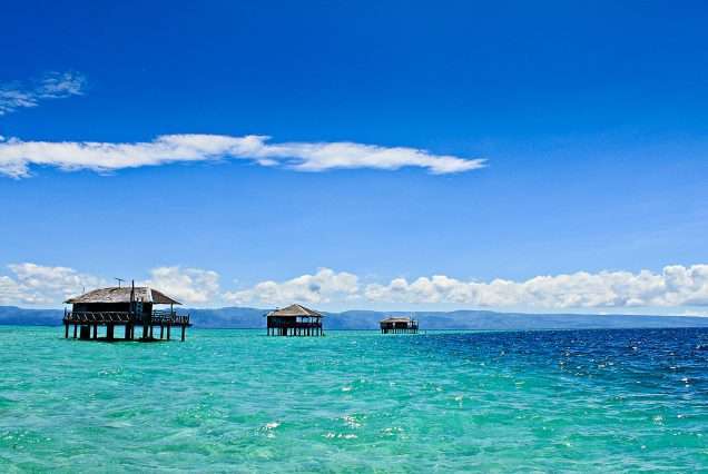HIgh tide view of Manjuyod Sandbar, the Maldives of the Philippines