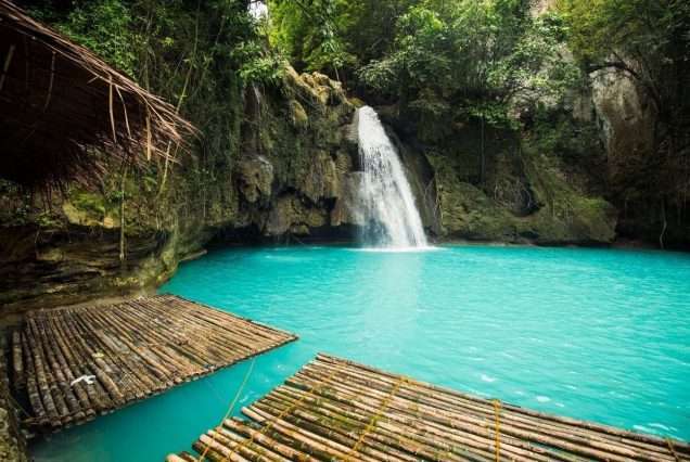 Kawasan Falls located in the Badian,Cebu. Highlights of Oslob Whale Shark & Canyoneering Day Tour.