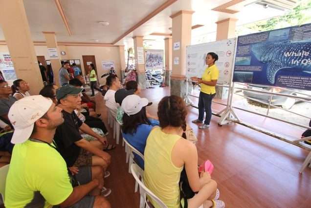 A briefing session for Whale Shark Watching